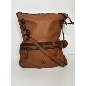 Harbour 2nd Anchor Love Leather Convertible Crossbody Flap Over Option Cognac